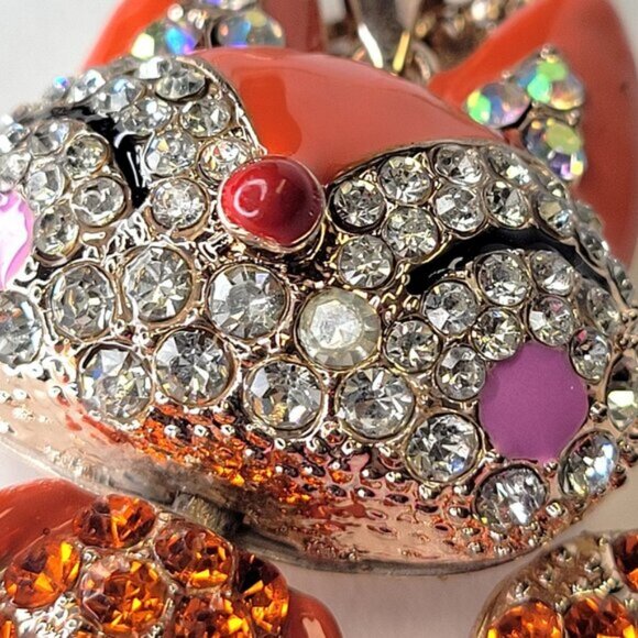 Fox Pendant Necklace Orange Animal Pendant Long Necklace Orange Crystal Pendants - Picture 7 of 12